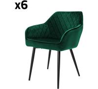ML-Design Lote de 6 sillas de acero, verde