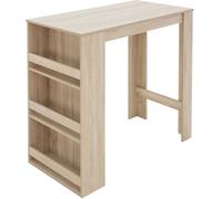 ML-Design Mesa de bar con estante de 3 niveles 117x106x57 cm Madera