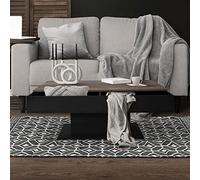 ML-Design Mesa de Centro Baja con 2 Compartimentos de Almacenaje 110 x 60 x 40 cm Tablero Deslizante Elevable Negro con Aspecto de Madera Industrial Estilo Moderno Mesita Auxiliar con Función de Arcón