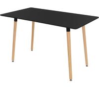 ML-Design Mesa de comedor de madera negra 120x70x74,5cm rectangular