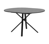 ML-Design Mesa de Comedor Extensible Redonda para 4-6 Personas, Mesa de Cocina Tablero Aspecto Madera Gris Moteado 100-140 x 76 x 100 cm, Patas de Acero en Forma de X, Estilo Industrial Moderno