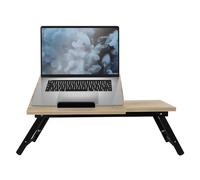 ML-Design Mesa de Ordenador Portátil para Cama, Sofá o Sobremesa Color Roble Soporte para Lectura de Libros Elevable a Varios Niveles Mueble Plegable para Regazo Bandeja Desayuno Multifuncional