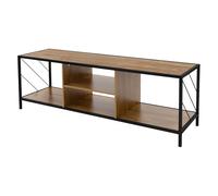 ML-Design Mesa de TV de Madera en Marrón 140x40x46 cm Gabinete para Televisión de hasta 65 Pulgadas Mueble Moderno con Espacio de Almacenamiento Tablero de Pie con Estantes Abiertos