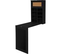 ML-Design Mesa plegable negra de pared escritorio multifuncional