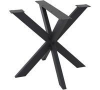 ML-Design Pata de Mesa Industrial Cruzadas 85x71x85 cm Negro Diseño Araña Forma X Patines Metálicos para la Base de Encimera Acero con Recubrimiento Polvo Pies Soporte Auxiliar Decorativo de Hogar