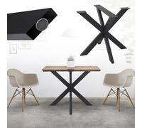 ML-Design Pata de Mesa Industrial Cruzadas 85x71x85 cm Negro Diseño Araña Forma X Patines Metálicos para la Base de Encimera Acero con Recubrimiento Polvo Pies Soporte Auxiliar Decorativo de Hogar