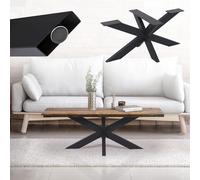 ML-Design Pata de Mesa Industrial Cruzadas 98x58x43 cm Negro Diseño Araña Forma X Patines Metálicos para la Base de Encimera Acero con Recubrimiento Polvo Pies Soporte Auxiliar Decorativo de Hogar