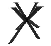 ML-Design Patas para Mesa Metálicas, Forma Spider Araña Negras, Soporte de Mueble para Comedor y Escritorio, Acero, Ovaladas 120x78x71,5 cm Resistentes a la Intemperie, Regulables en Altura