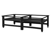 ML-Design Pedestal Doble para Lavadora o Secadora Negro 127 x 54,5 x 37 cm de Acero, Capacidad hasta 150kg x2 Soporte Base Estable y Robusta Bastidor Universal con 2 Baldas Estantes Extraíbles