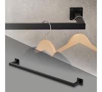 ML-Design Perchero de Pared 90 x 12 cm Negro de Acero Inoxidable para Vestidor o Armario Barra de Almacenamiento hasta 50kg Perchero para Ropa Toallas o Utensilios de Cocina Incl. Material de Fijación