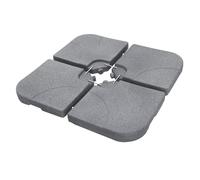ML-Design Peso para Base de Sombrilla con Juego de 4 Placas Gris, Rellenables hasta 60L de Agua/80kg de Arena Paragüeros Cruzado en el Suelo Asas Integradas Soporte de Fijación de Parasoleros