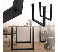 ML-Design Set 2X Base de Mesa en U 70 x 74 cm Soporte Negro Mate de Metal Acero Recubierto de Polvo Bastidor para Escritorio Pata para Consola Sostén para Tablero Pie Armazón Diseño Industrial