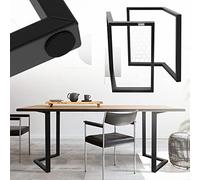 ML-Design Set 2x Base de Mesa en V 44 x 72 cm Soporte Angular Negro Mate de Metal Acero Recubierto de Polvo Bastidor para Escritorio Pata para Consola Sostén para Tablero Pie Armazón Diseño Industrial