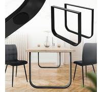 ML-Design Set 2X Patas de Mesa 80 x AL72 cm Forma de O Soporte Negro de Metal en Acero Recubierto de Polvo Bastidor para Escritorio Corredores para Tablero Pie Armazón Diseño Industrial DIY