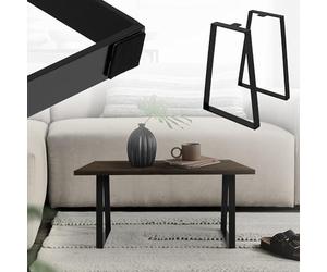 ML-Design Set 2X Patas para Mesa o Banco 28,5 x 40,5 cm Forma Trapezoidal Soporte Negro de Acero Recubierto de Polvo Bastidor para Escritorio Corredores para Tablero Pie Armazón Diseño Industrial DIY