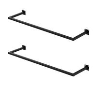ML-Design Set 2x Percheros de Pared 110x30cm de Acero Inoxidable Negro para Vestidor Armario Baño o Cocina, Barra de Almacenamiento hasta 50kg para Ropa Toallas o Utensilios Incl. Material de Fijación