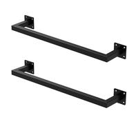 ML-Design Set 2x Percheros de Pared 60x12 cm de Acero Inoxidable Negro para Vestidor Armario Baño o Cocina, Barra de Almacenamiento hasta 50kg para Ropa Toallas o Utensilios Incl. Material de Fijación