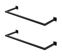 ML-Design Set 2x Percheros de Pared 90x30 cm de Acero Inoxidable Negro para Vestidor Armario Baño o Cocina, Barra de Almacenamiento hasta 50kg para Ropa Toallas o Utensilios Incl. Material de Fijación