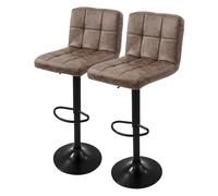ML-Design Set 2x Taburetes de Bar de Piel Sintética Marrón Sillas de Mostrador Giratorias 360° Tapizadas con Altura Regulable 63-83cm Asiento de Bistro para Comedor, Salón, Sala de Estar o Restaurante
