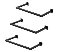 ML-Design Set 3x Percheros de Pared 60x30 cm de Acero Inoxidable Negro para Vestidor Armario Baño o Cocina, Barra de Almacenamiento hasta 50kg para Ropa Toallas o Utensilios Incl. Material de Fijación