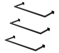 ML-Design Set 3x Percheros de Pared 90x30 cm de Acero Inoxidable Negro para Vestidor Armario Baño o Cocina, Barra de Almacenamiento hasta 50kg para Ropa Toallas o Utensilios Incl. Material de Fijación