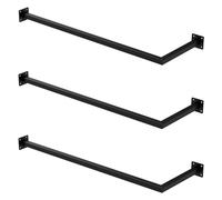 ML-Design Set 3X Percheros de Pared para Esquina 90 x 30 cm de Acero Inoxidable Negro Forma de L para Vestidor Armario Baño o Cocina Barra de Almacenamiento hasta 50kg para Ropa Toallas o Utensilios