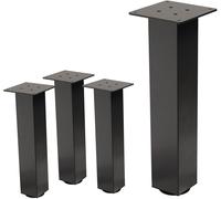 ML-Design Set 4x patas de mesa 42 cm regulables de acero 8x8 cm gris oscuro