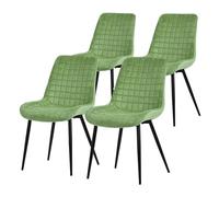 ML-Design Set 4X Sillas de Comedor Salvia con Respaldo Asiento Ergonómico Acolchado Tapizado de Terciopelo con Patas de Metal Sillón de Diseño Moderno para Mesa de Salón, Escritorio o Cocina