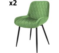 ML-Design Set 2x Sillas de Comedor Verde Salvia Asiento Moderno Tapizado de Terciopelo Patas de Metal Negras con Respaldo y Reposabrazos Ergonómicos Sillón Moderno para Salón Oficina Dormitorio Cocina