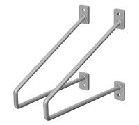 ML-Design Set de 2x Soporte de Estante 220 mm Plateado de Acero Estilo Industrial en Forma de A, Horquilla Triangular de Pared apto para Balda, Repisa o Estantería Flotante, Proyectos DIY de Bricolaje