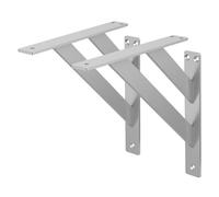 ML-Design Set de 2X Soporte de Estante 240x240mm Plata de Aluminio Estilo Industrial Ángulos para Estantería de Pared Apto para Tableros, Balda, Repisa Flotante y Proyectos DIY de Bricolaje