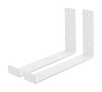ML-Design Set de 2x Soporte de Estante 250 x 140 x 40 mm Blanco de Metal Estilo Industrial en Forma de L Escuadra para Estantería de Pared apto para Balda o Repisa Flotante, Proyectos DIY de Bricolaje