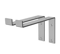 ML-Design Set de 2X Soporte de Estante 250 x 145 x 40 mm Gris de Metal Estilo Industrial en Forma de L Original para Estantería de Pared Apto para Balda o Repisa Flotante, Proyectos DIY de Bricolaje