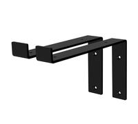 ML-Design Set de 2X Soporte de Estante 250 x 145 x 40 mm Negro de Metal Estilo Industrial en Forma de L Original para Estantería de Pared Apto para Balda o Repisa Flotante, Proyectos DIY de Bricolaje