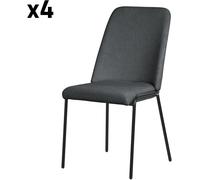 ML-Design Set de 4 Sillas de comedor antracita poliéster tapizado patas de metal