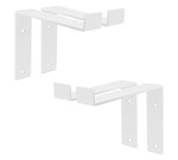 ML-Design Set de 4x Soporte de Estante 200 x 145 x 40 mm Blanco de Metal Estilo Industrial en Forma de L Original para Estantería de Pared apto para Balda o Repisa Flotante, Proyectos DIY de Bricolaje