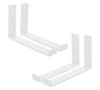 ML-Design Set de 4x Soporte de Estante 250 x 140 x 40 mm Blanco de Metal Estilo Industrial en Forma de L Escuadra para Estantería de Pared apto para Balda o Repisa Flotante, Proyectos DIY de Bricolaje