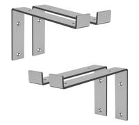 ML-Design Set de 4X Soporte de Estante 250 x 145 x 40 mm Gris de Metal Estilo Industrial en Forma de L Original para Estantería de Pared Apto para Balda o Repisa Flotante, Proyectos DIY de Bricolaje