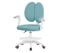 ML-Design Silla de Escritorio Infantil 95-107cm, Petróleo, Asiento Ergonómico para Niños, Giratoria 360° y Altura Regulable con Doble Respaldo y Reposabrazos Abatibles para Estudio, Oficina, Ordenador