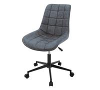 ML-Design Silla de Oficina Antracita Asiento de Imitación de Cuero Armazón de Metal Sillón Tapizado con Respaldo Regulable en Altura Giratorio 360° con 5 Ruedas para Escritorio/Hogar