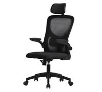 ML Design Silla de Oficina Ergonómica con Asiento Regulable y Reposacabezas Negro