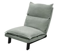 ML-Design Silla de Suelo Gris-Verde, Sofá Reclinable para Salón, Asiento Ergonómico con Respaldo Ajustable Cojín Tapizado con Funda de Lino Estructura de Acero Robusta Tumbona para Relajación