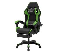 ML-Design Silla Gaming Ergonómica Verde con Reposabrazos, Reposacabezas, Cojín Lumbar y Reposapiés Asiento Racing Gamer de Escritorio Imitación Cuero Sillón Giratorio de Ordenador Videojuegos Oficina