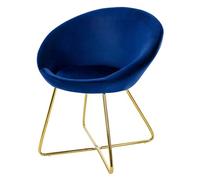ML-Design Sillas de Comedor Azul Ergonómicas, Asiento Tapizado Aspecto de Terciopelo Patas de Metal con Respaldo y Reposabrazos Sillón Moderno para Mesa de Salón Oficina Dormitorio Cocina