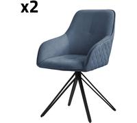 ML-Design Sillas giratorias 360 grados, lote de 2, azules
