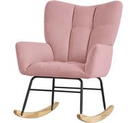 ML-Design Sillón balancín rosa, con cubierta de rizo