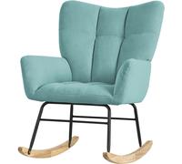 ML-Design Sillón balancín salvia, con cubierta de rizo