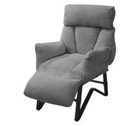 ML-Design Sillón de Relax Reclinable, Butaca de Salón con Funda de Lino | Poltrona de Lectura con Reposabrazos y Reposapíes Ajustables y Bolsillo Laterales, Sofá Individual, Diseño Moderno Gris