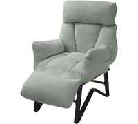 ML-Design Sillón de relax reclinable gris-verde ajustable tapizado funda de lino
