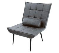 ML-Design Sillón Reclinable Antracita con Cojín Lumbar, Asiento con Revestimiento Cómodo y Suave con Patas de Metal Negro Sofá Individual para TV Comedor Salón Diseño Retro Elegante Mueble Tapizado